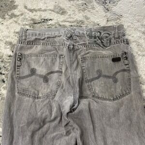 Vintage Y2K LRG Lifted Research Group Denim Jeans Grey Baggy Wide Leg 30x31